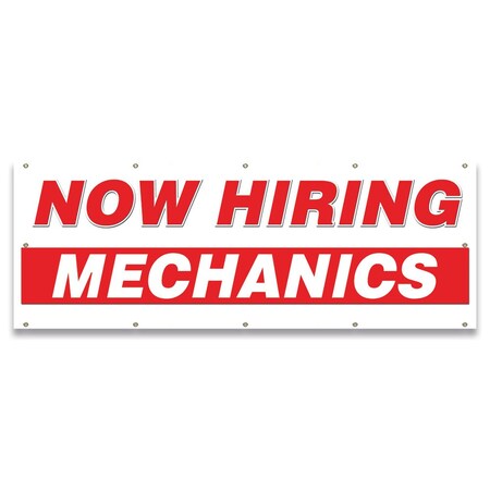 Signmission Now Hiring Mechanics Banner Apply Inside Accepting Application Single Sided B-120-30277